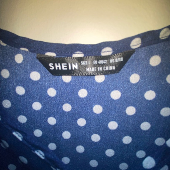 SHEIN Blue & white polka dots Camisole with buttons - Picture 3 of 3